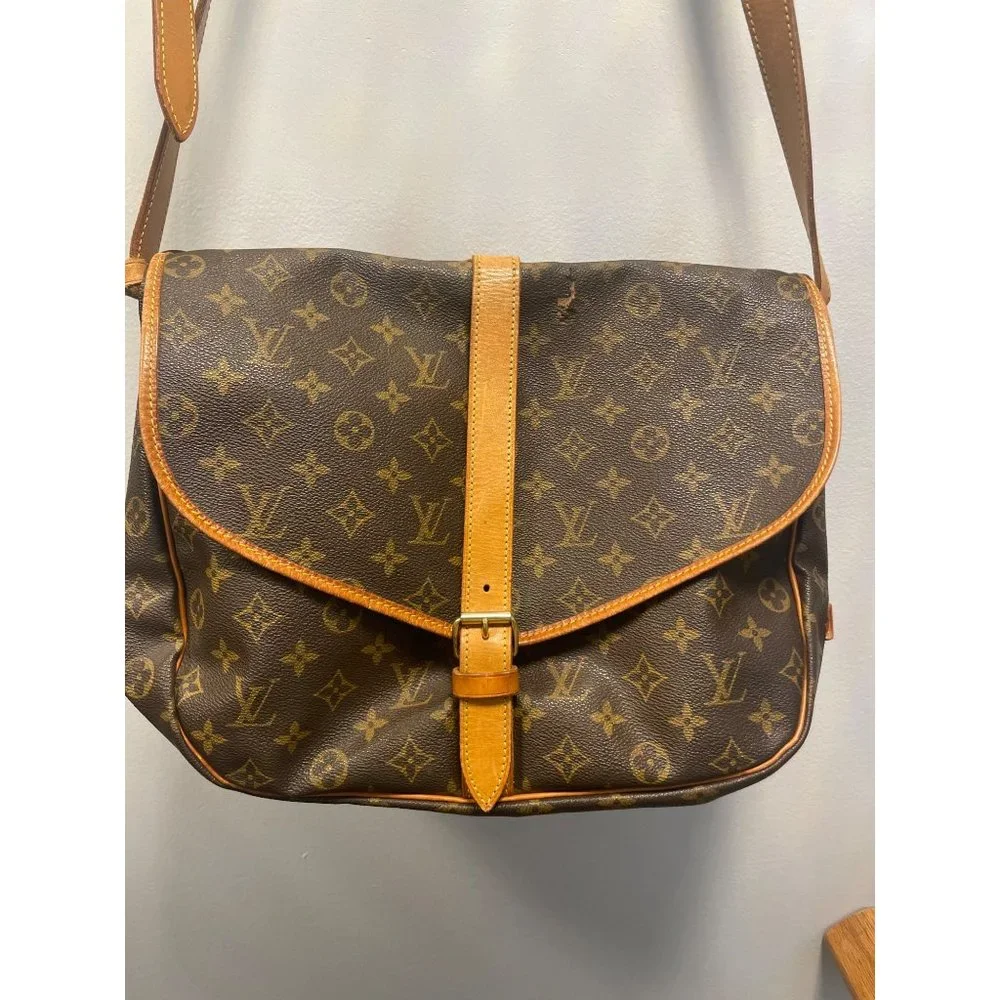Authentic Louis‎ Vuitton Monogram Saumur 35 Shoulder Cross Bag M42254 LV 4581H